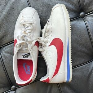 Nike Cortez Classic White and Red Sneakers